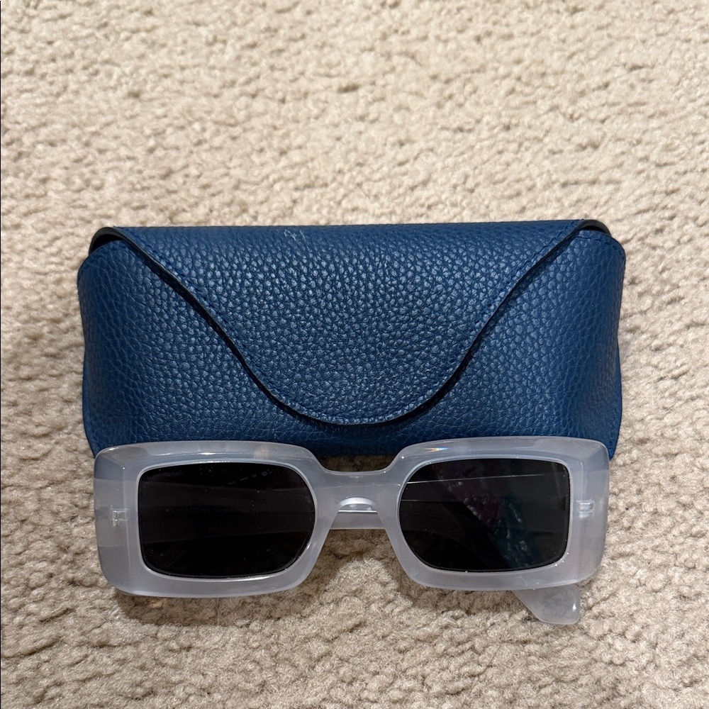 Loewe Pearl White Square Frame Sunglasses with Dark Lenses - Picture 3 of 8